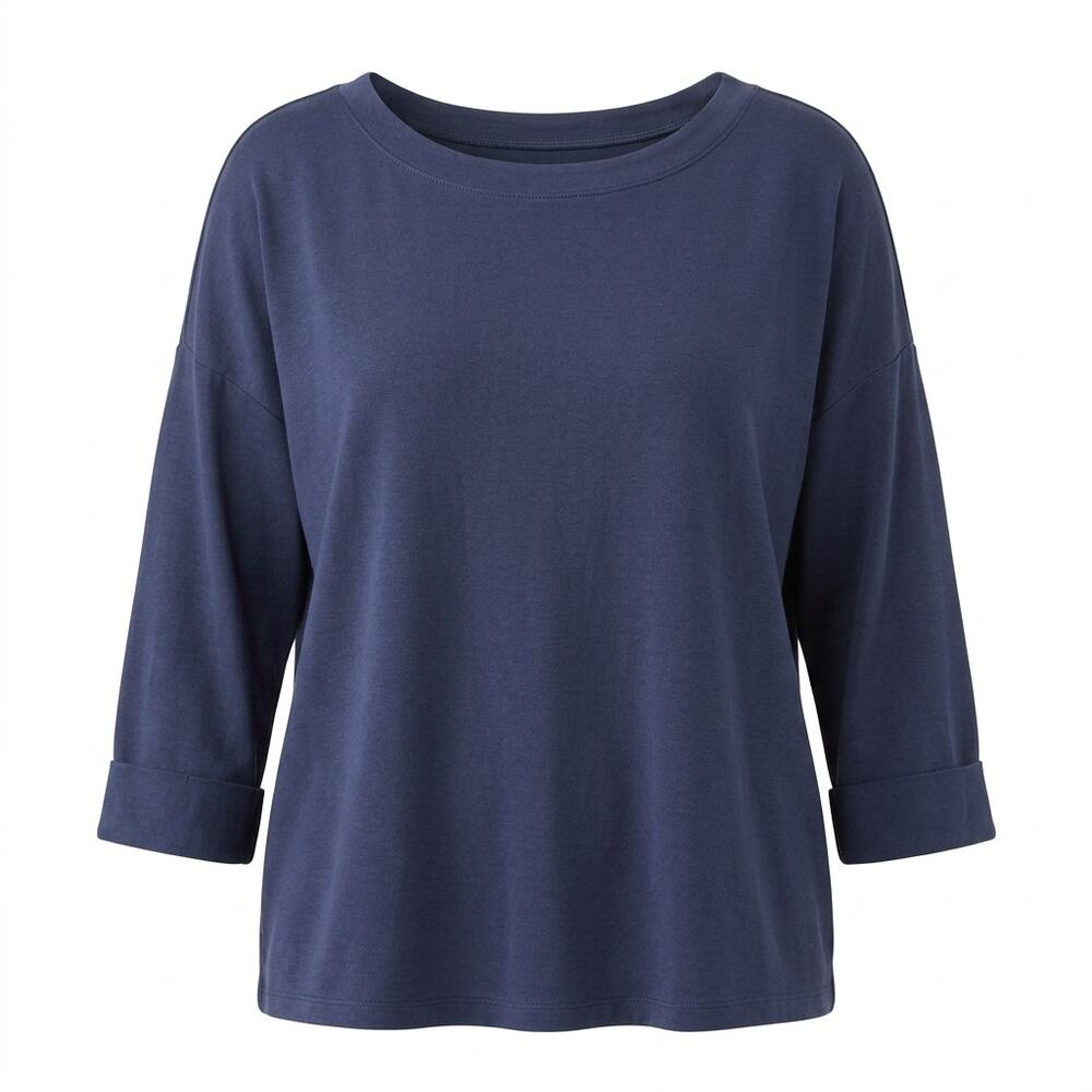 J. Jill Wearever Blue Knit 3/4 Sleeve Boat Neck Top Women Size XL Petite